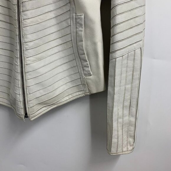 G.I.L.I Got It Love It Women's Ribbed Leather Cropped Moto Jacket Size 10 - Picture 5 of 13